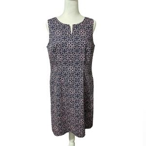 Talbots navy blue/pink dress Size 10 Petite
